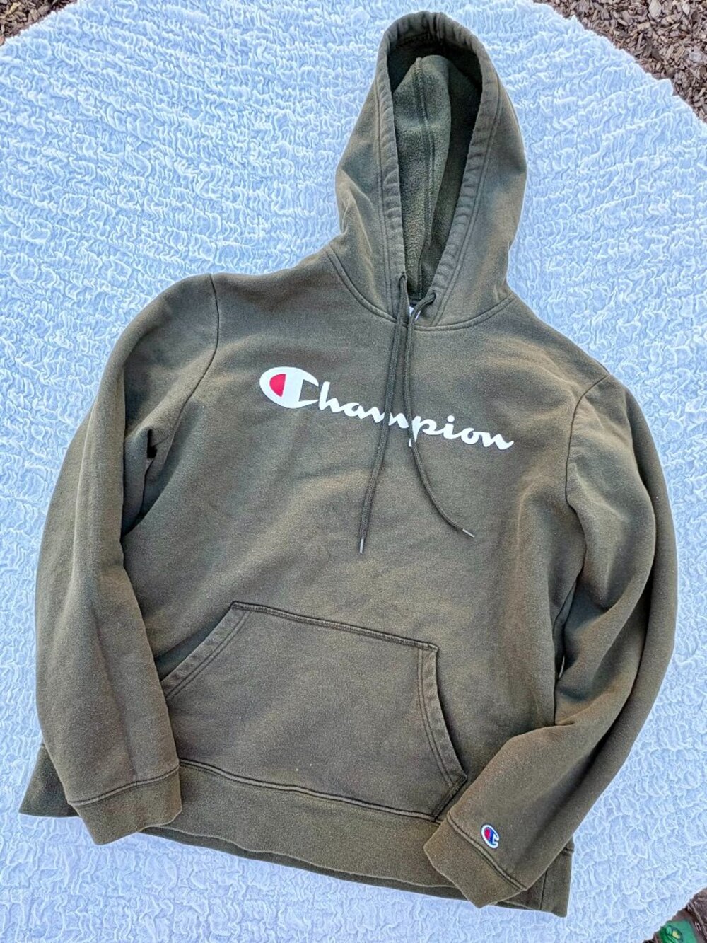 Olive Green Champion Hoodie